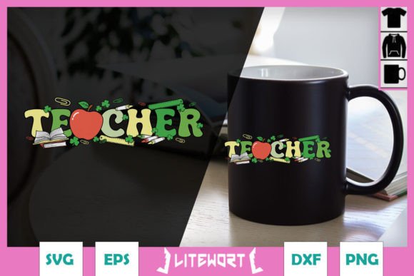 Apple Pencil One Lucky Teacher SVG: A Charming Embroidery Design
