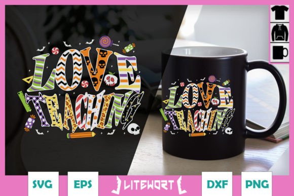 Halloween Love Teacher SVG: A Charming Embroidery Design