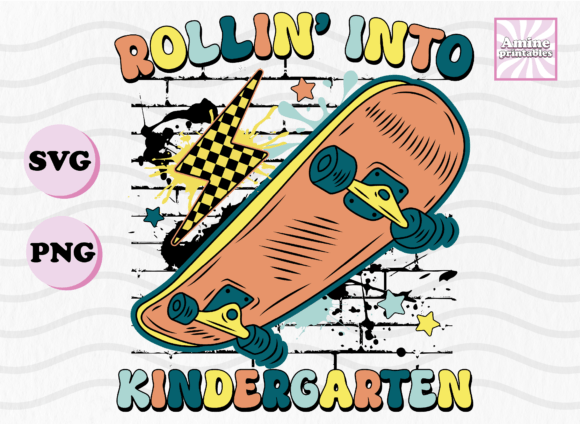 Kindergarten Skating Retro School SVG: A Charming Embroidery Design