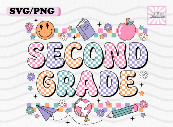 Retro Checkered Second Grade SVG: A Fresh Take