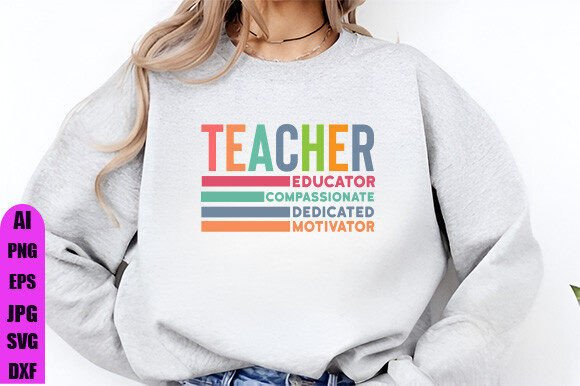 Retro Teacher SVG for Embroidery and Sublimation