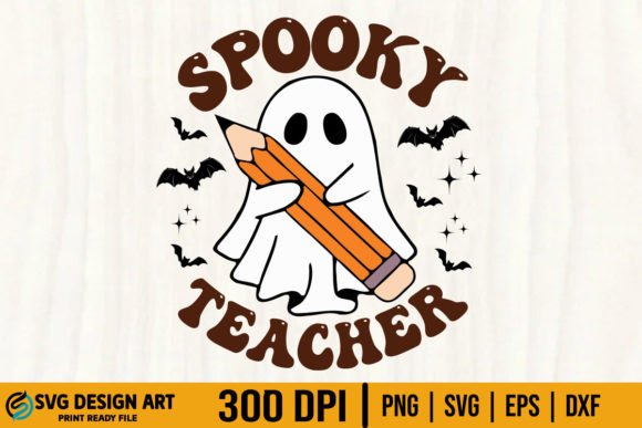 Spooky Teacher SVG for Halloween Embroidery