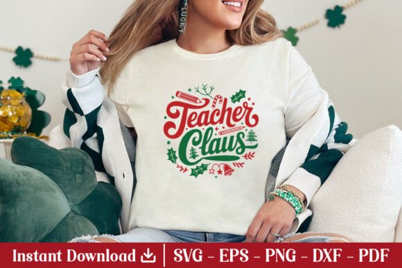 Teacher Claus SVG: A Festive Embroidery Design